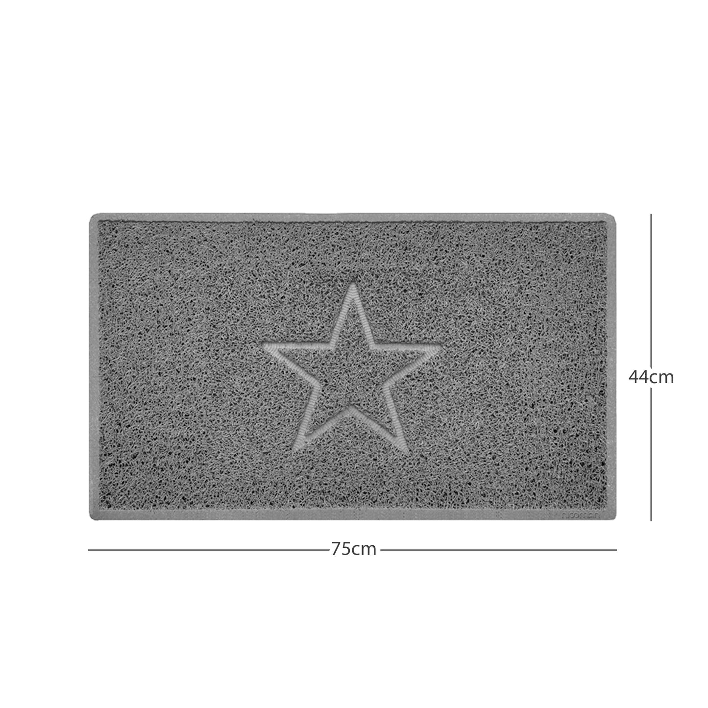 "Star" Embossed Loofah Textured Spaghetti Doormat