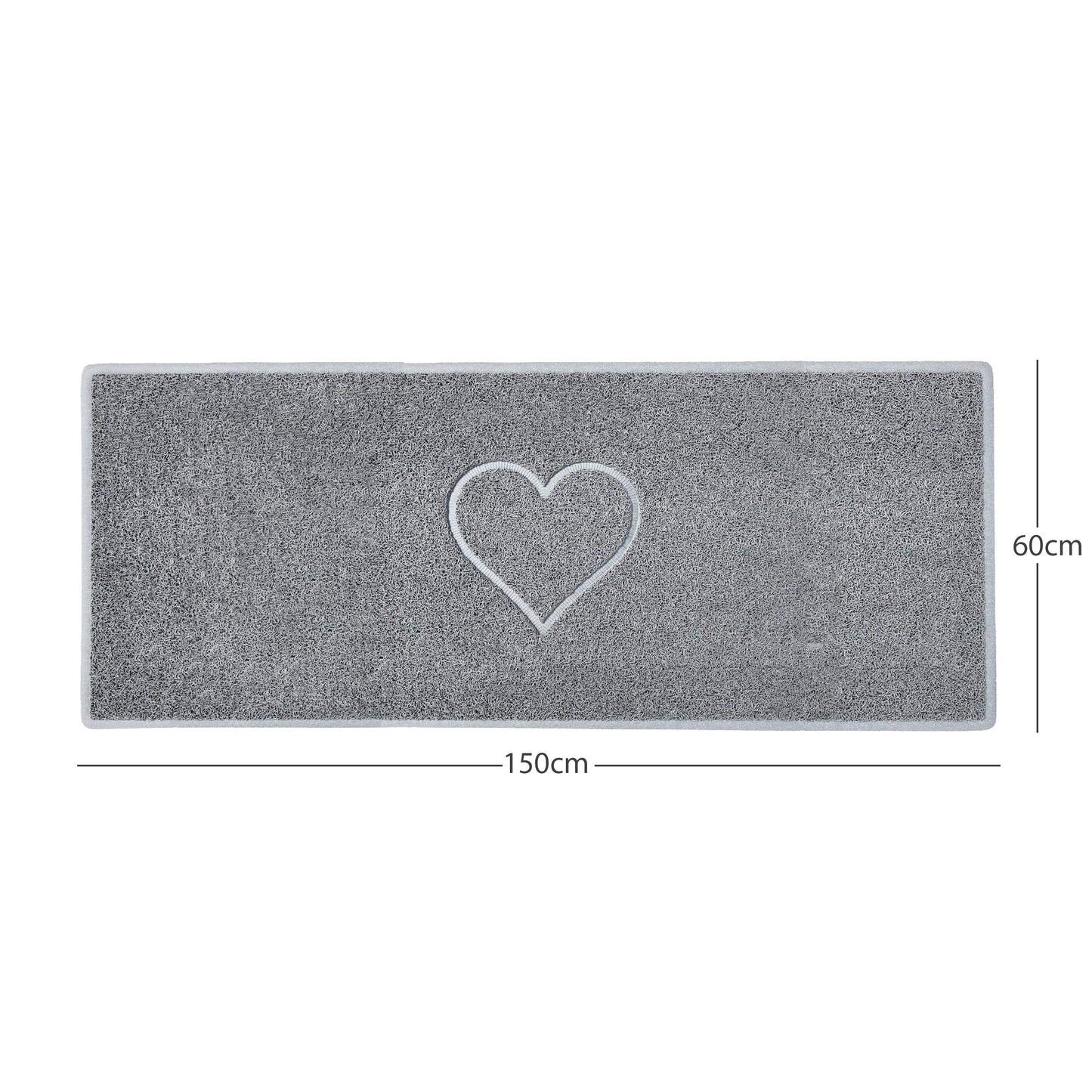 "Heart" Embossed Loofah Textured Spaghetti Door Mat