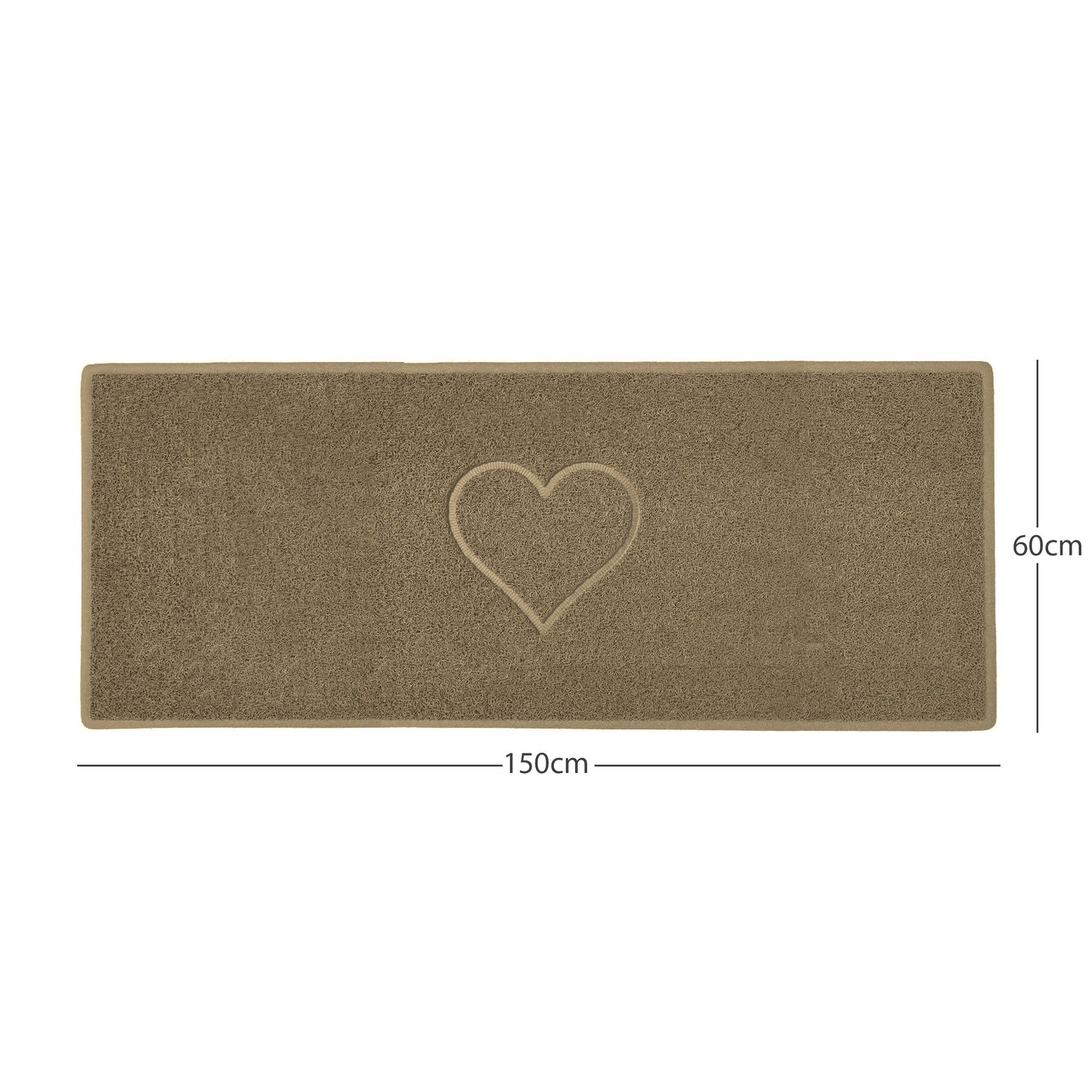 "Heart" Embossed Loofah Textured Spaghetti Door Mat