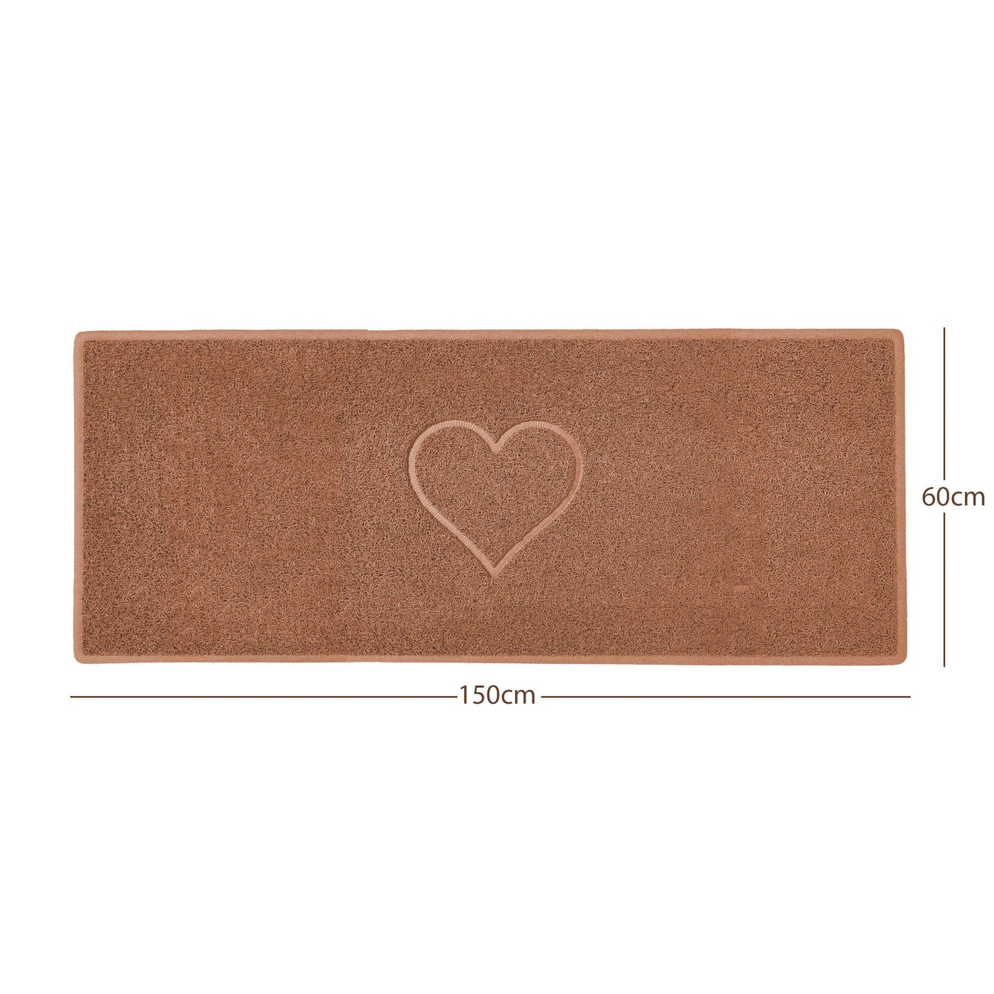 "Heart" Embossed Loofah Textured Spaghetti Door Mat
