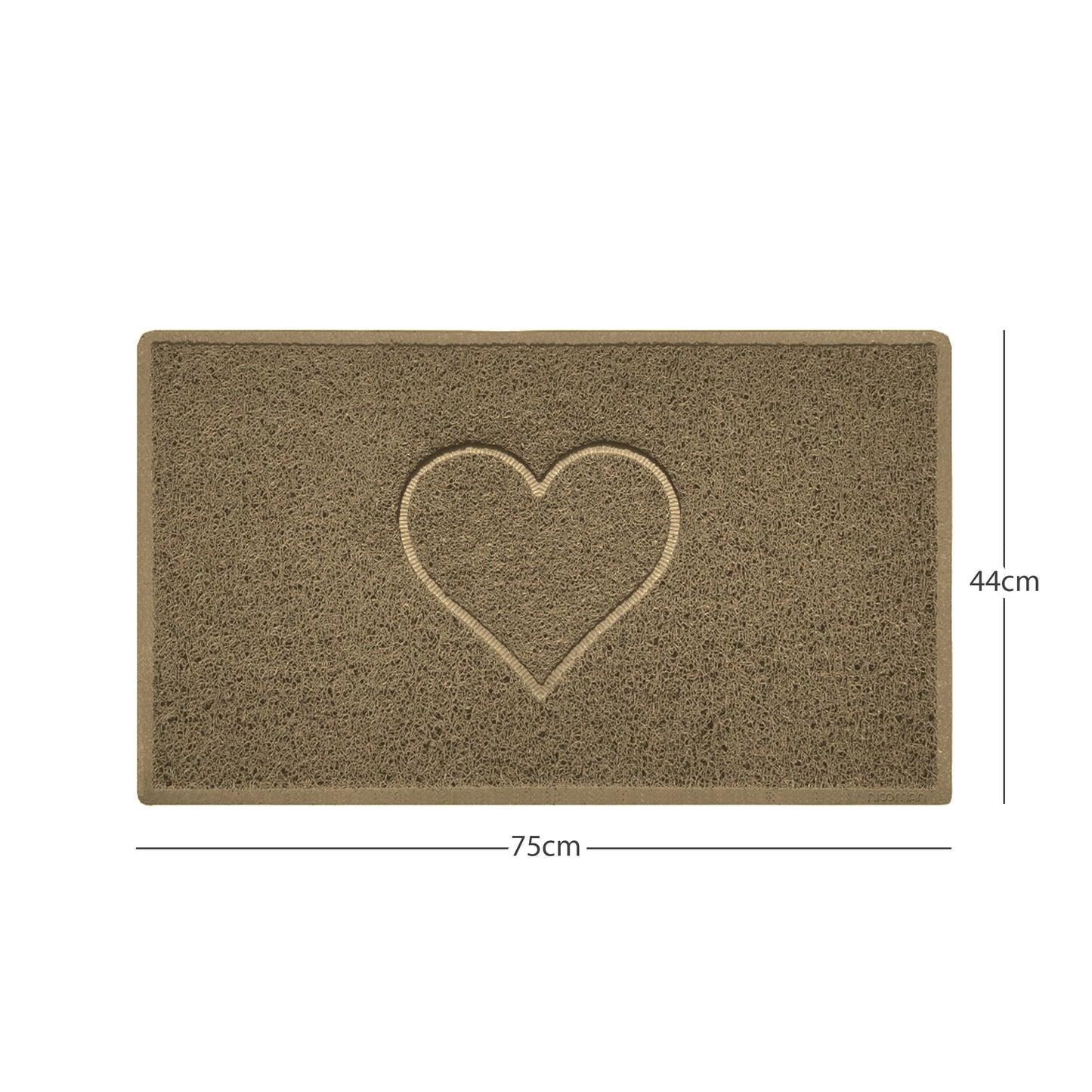 "Heart" Embossed Loofah Textured Spaghetti Door Mat