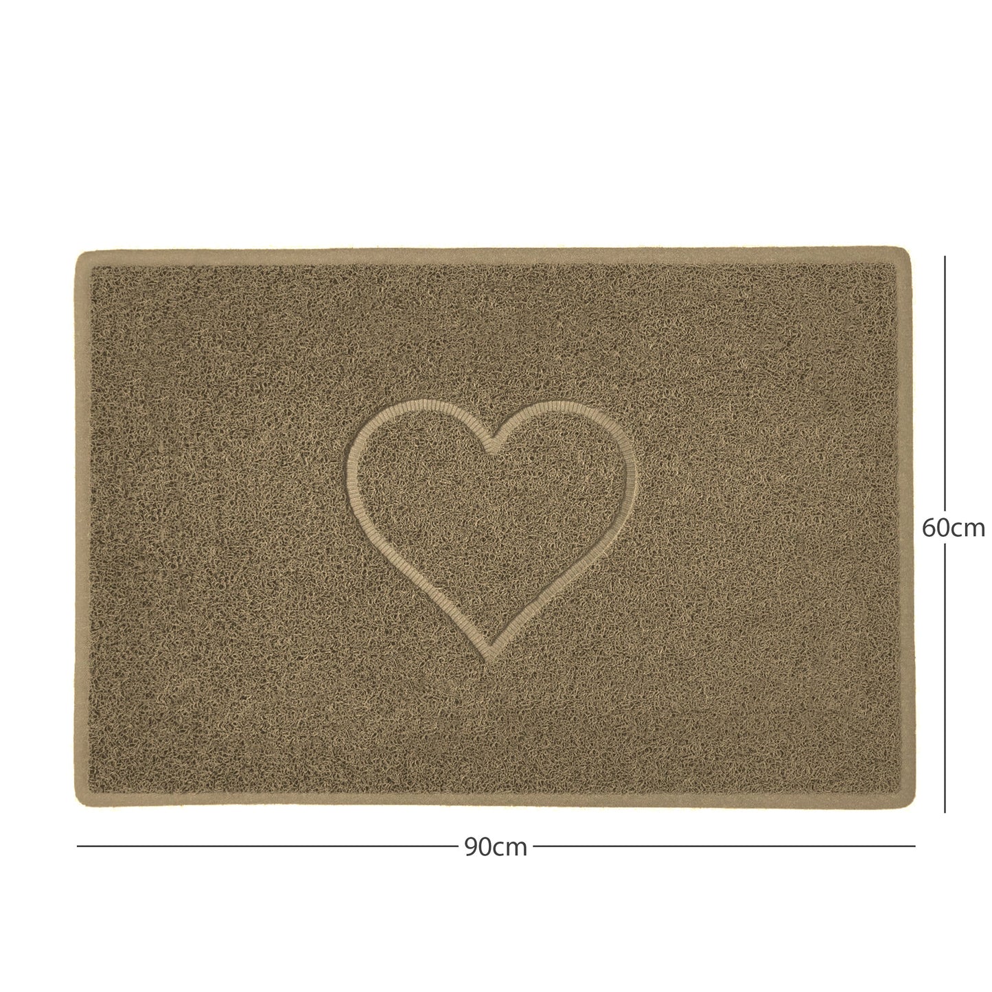 "Heart" Embossed Loofah Textured Spaghetti Door Mat