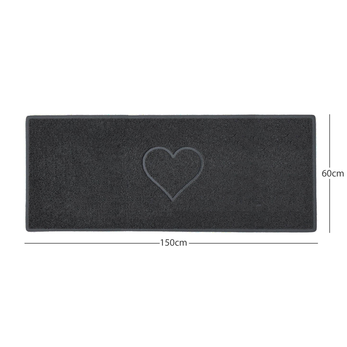 "Heart" Embossed Loofah Textured Spaghetti Door Mat