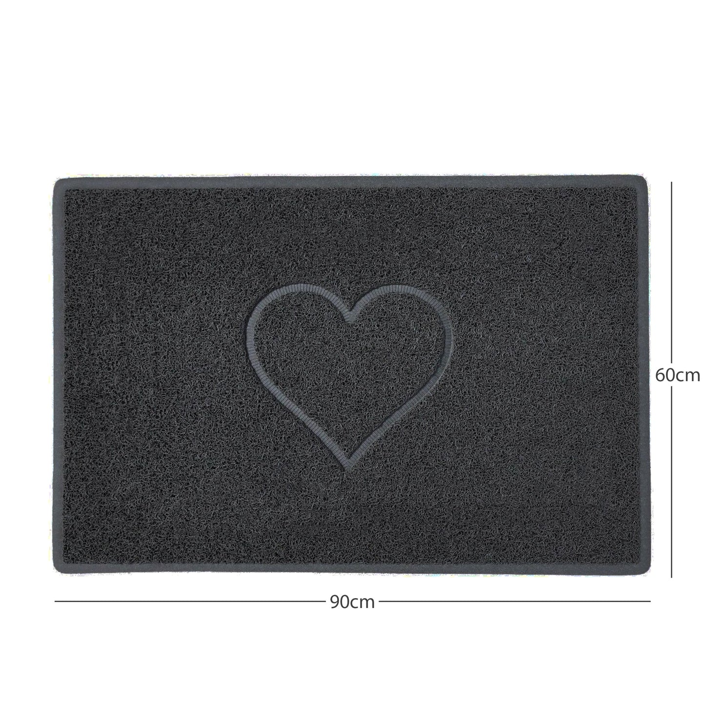 "Heart" Embossed Loofah Textured Spaghetti Door Mat