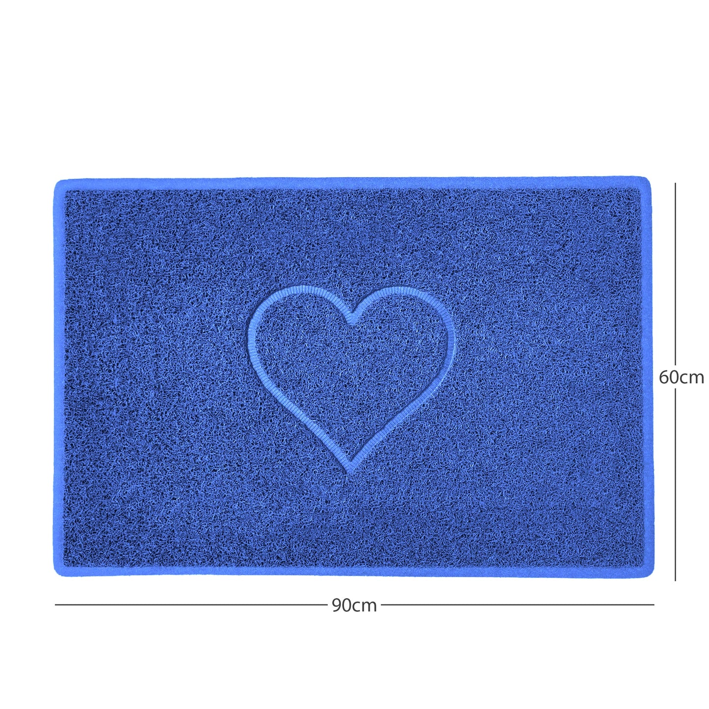 "Heart" Embossed Loofah Textured Spaghetti Door Mat