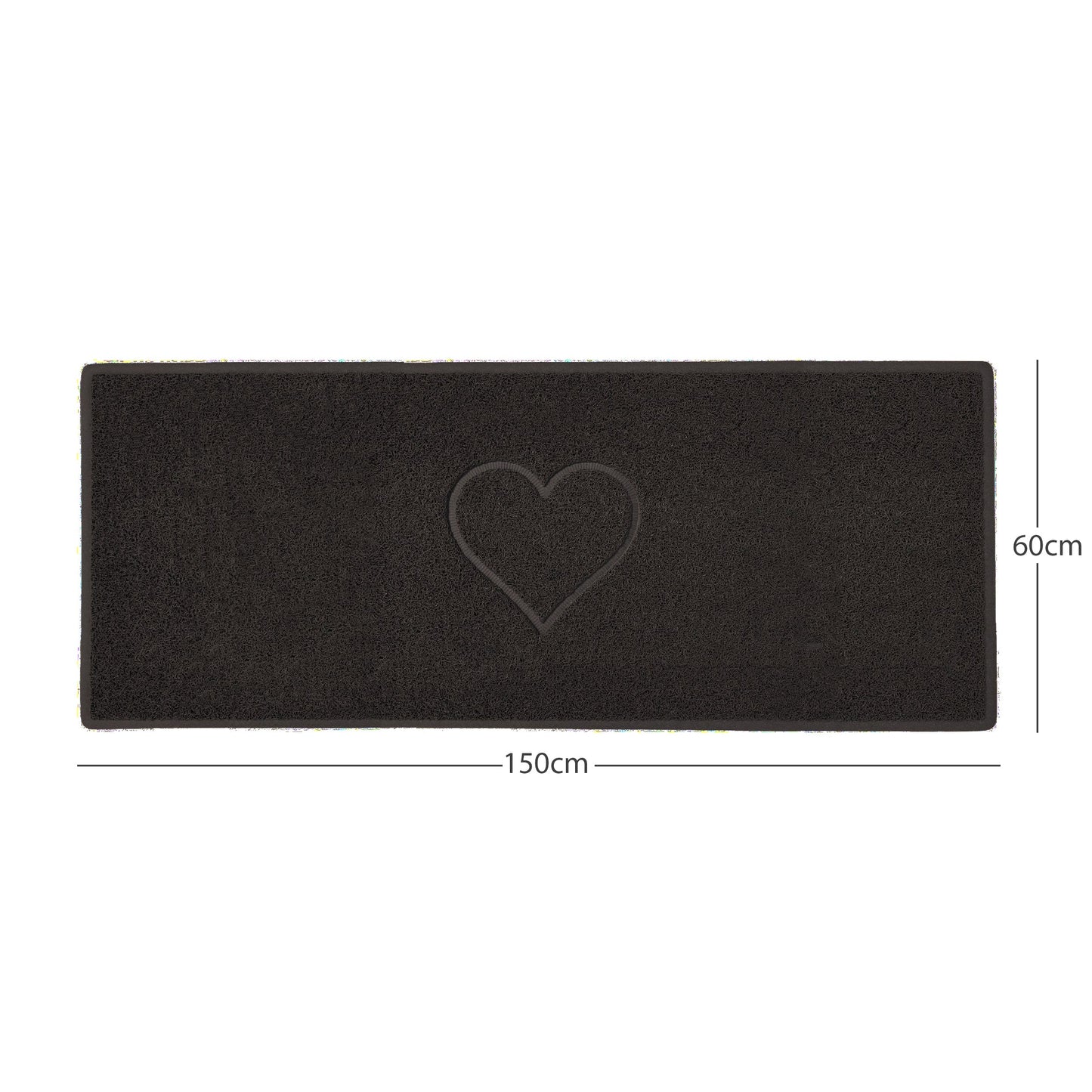 "Heart" Embossed Loofah Textured Spaghetti Door Mat