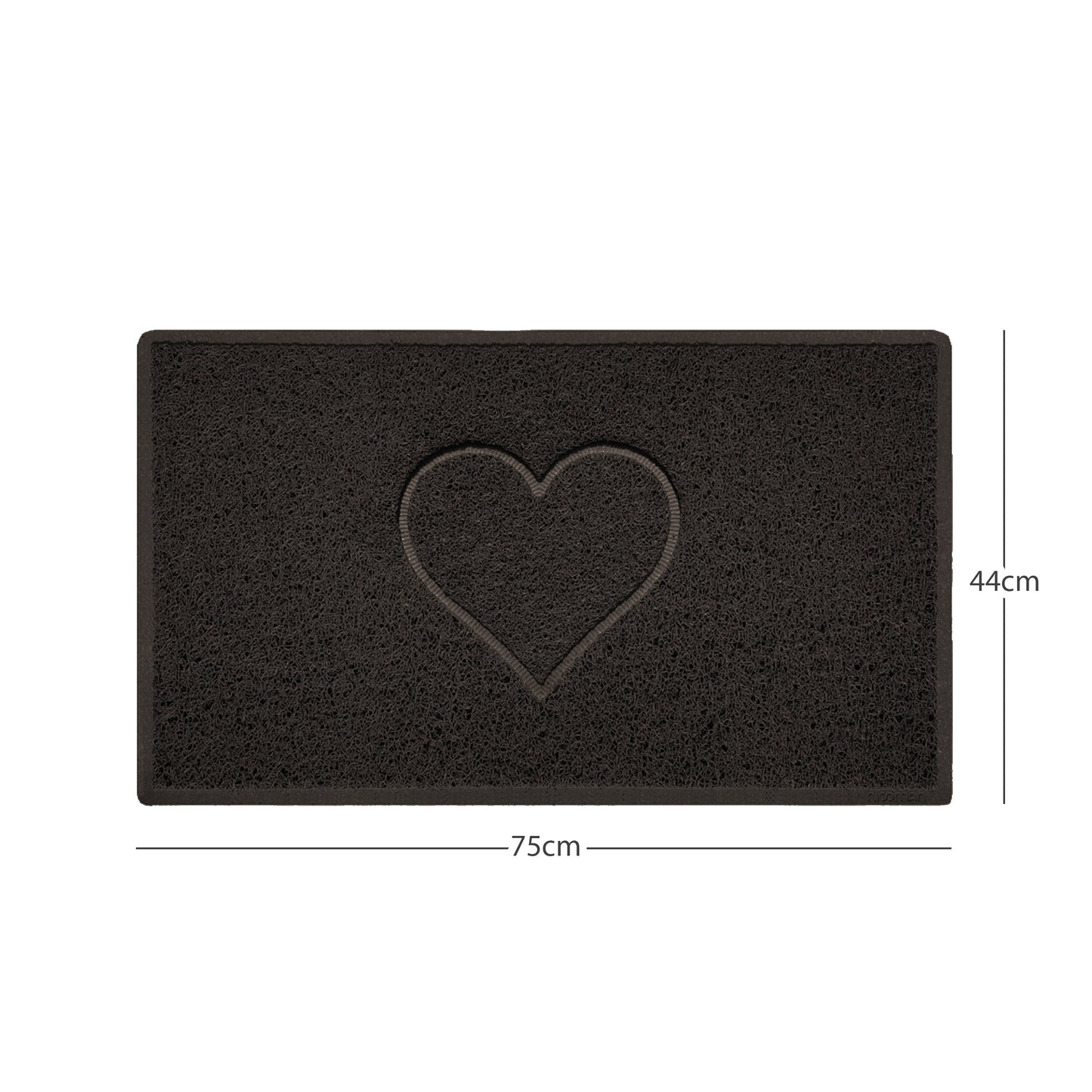 "Heart" Embossed Loofah Textured Spaghetti Door Mat