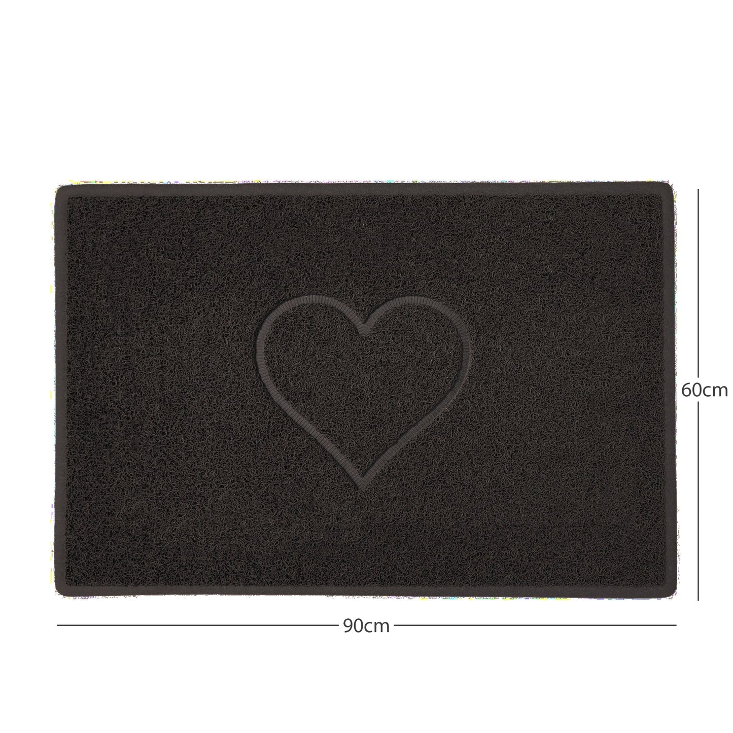 "Heart" Embossed Loofah Textured Spaghetti Door Mat