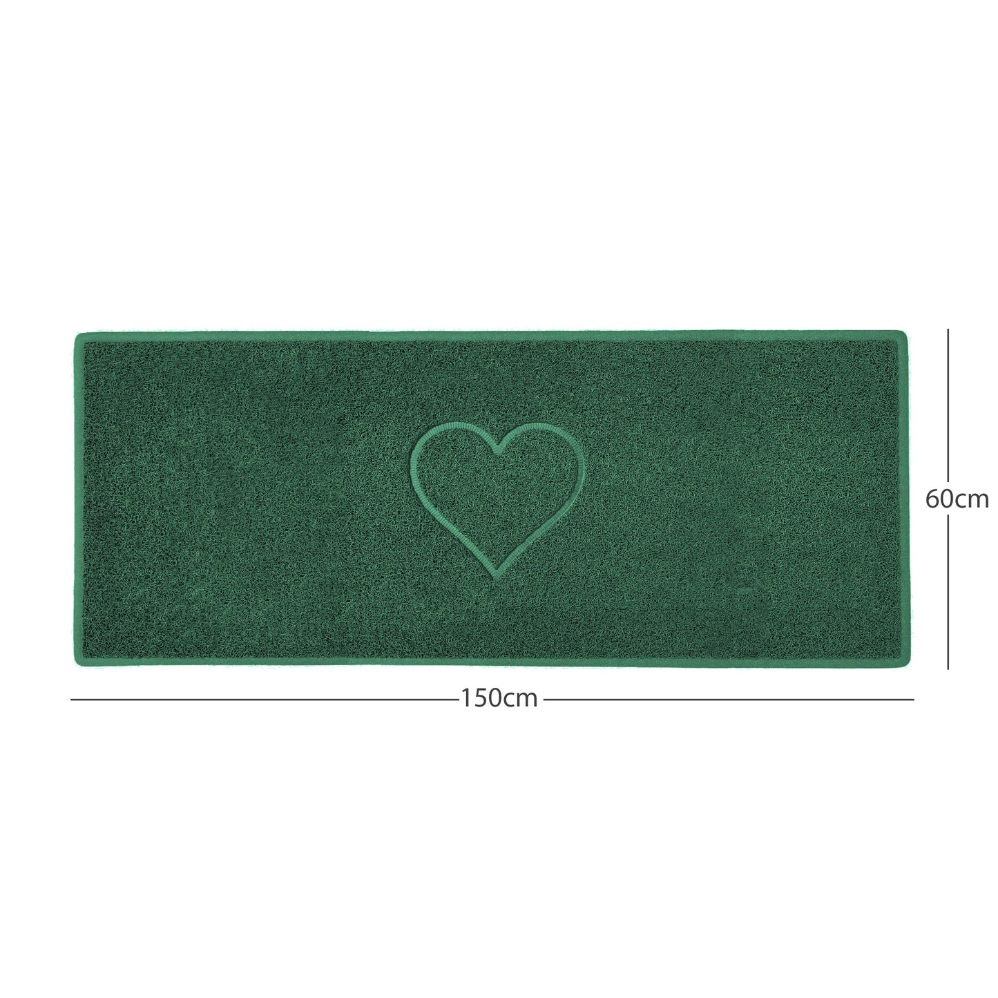 "Heart" Embossed Loofah Textured Spaghetti Door Mat