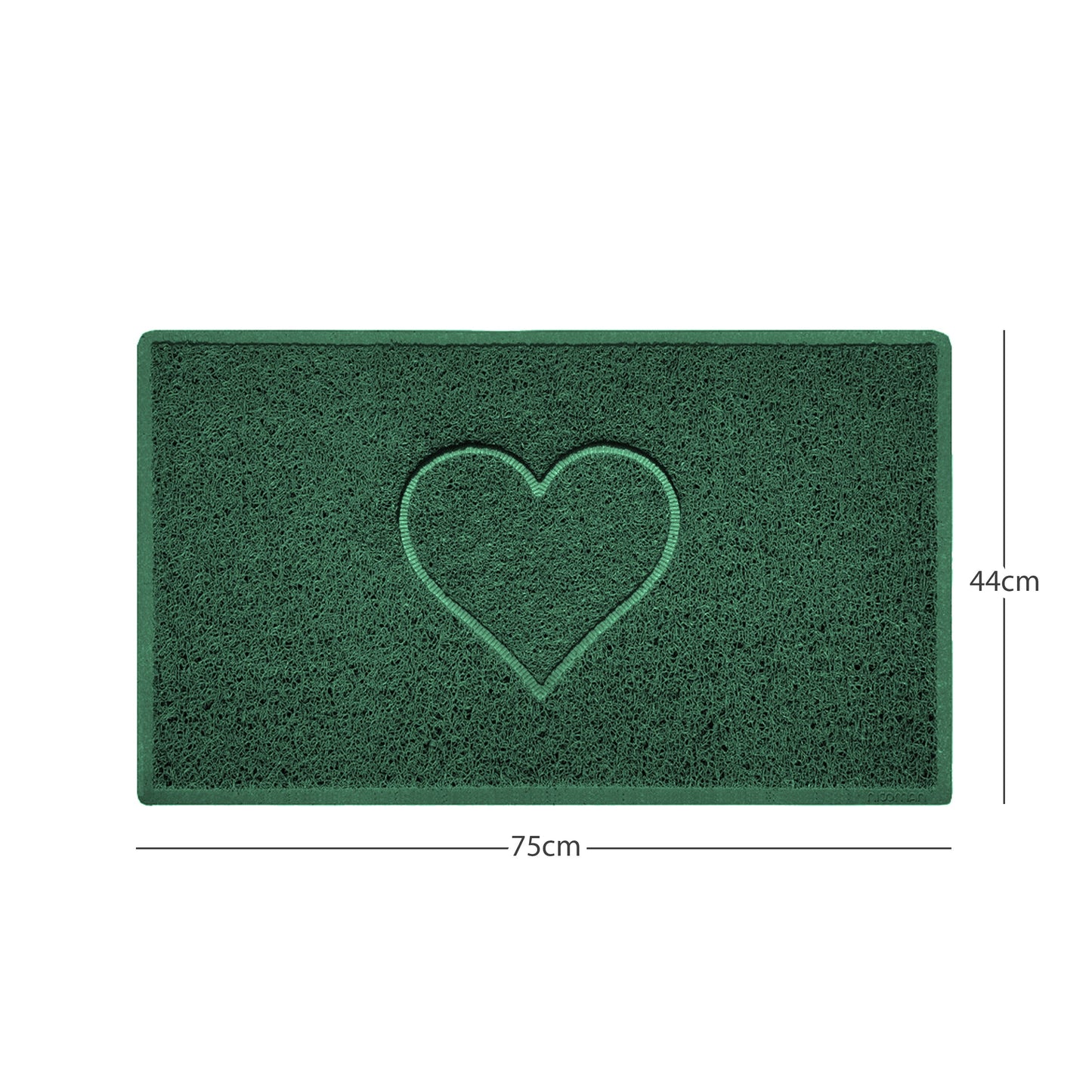 "Heart" Embossed Loofah Textured Spaghetti Door Mat
