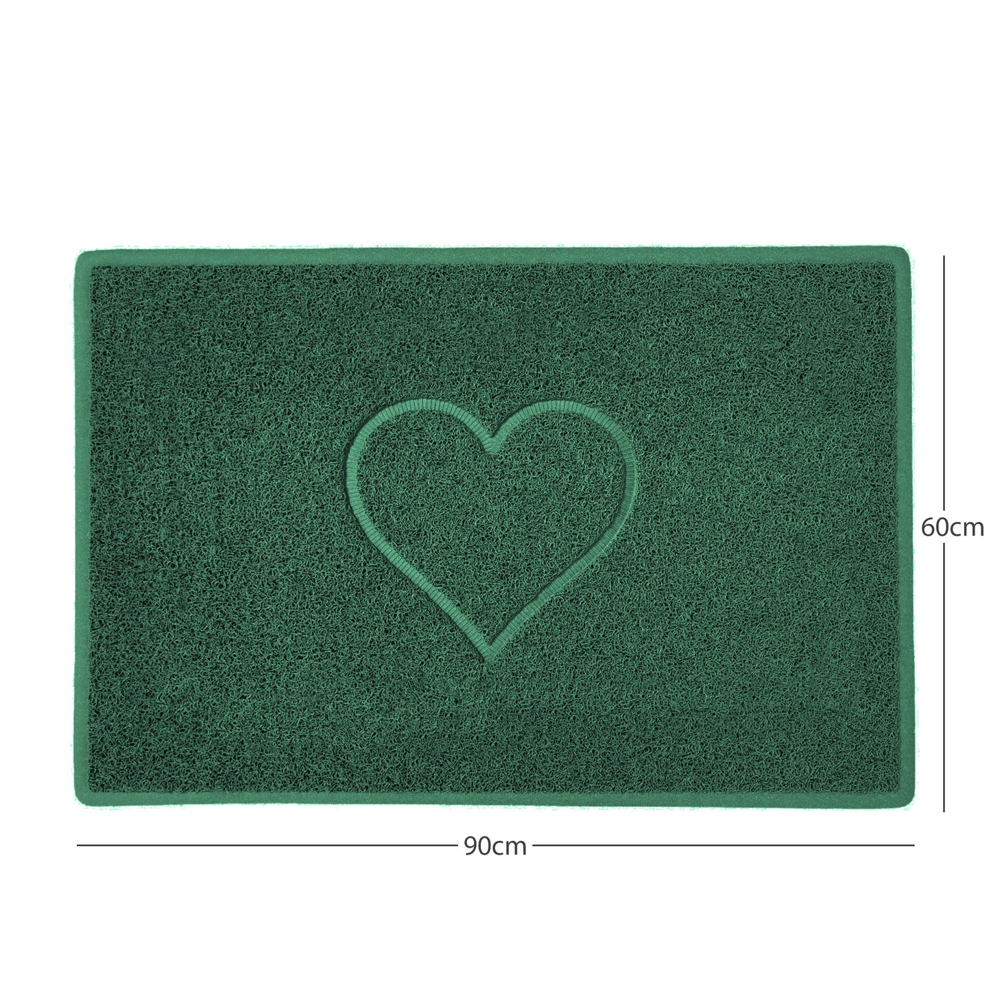"Heart" Embossed Loofah Textured Spaghetti Door Mat