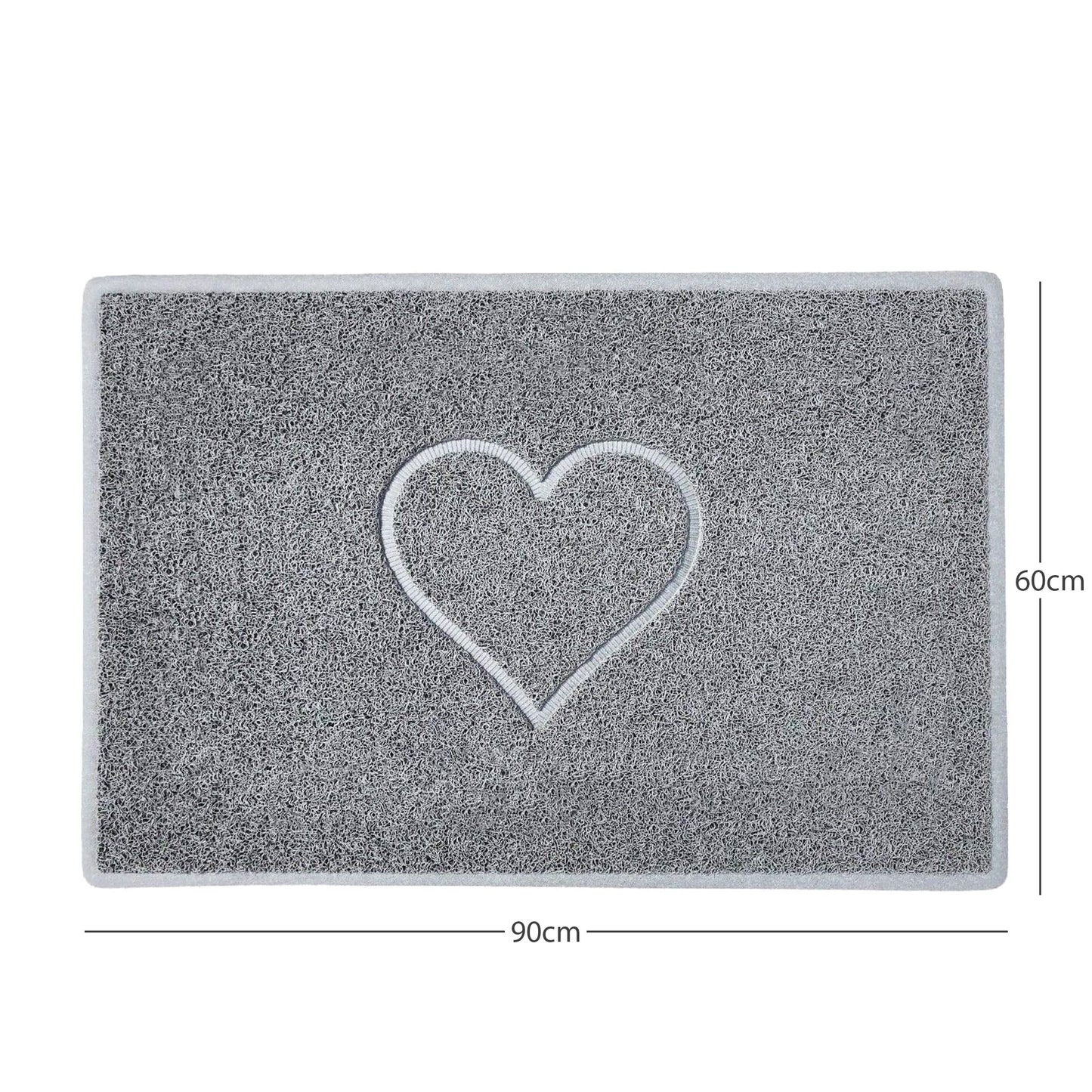 "Heart" Embossed Loofah Textured Spaghetti Door Mat