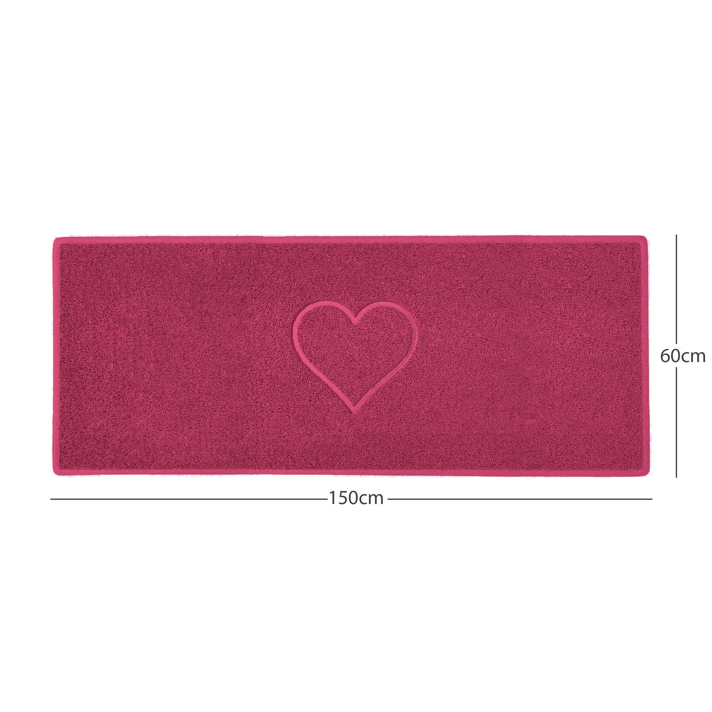 "Heart" Embossed Loofah Textured Spaghetti Door Mat