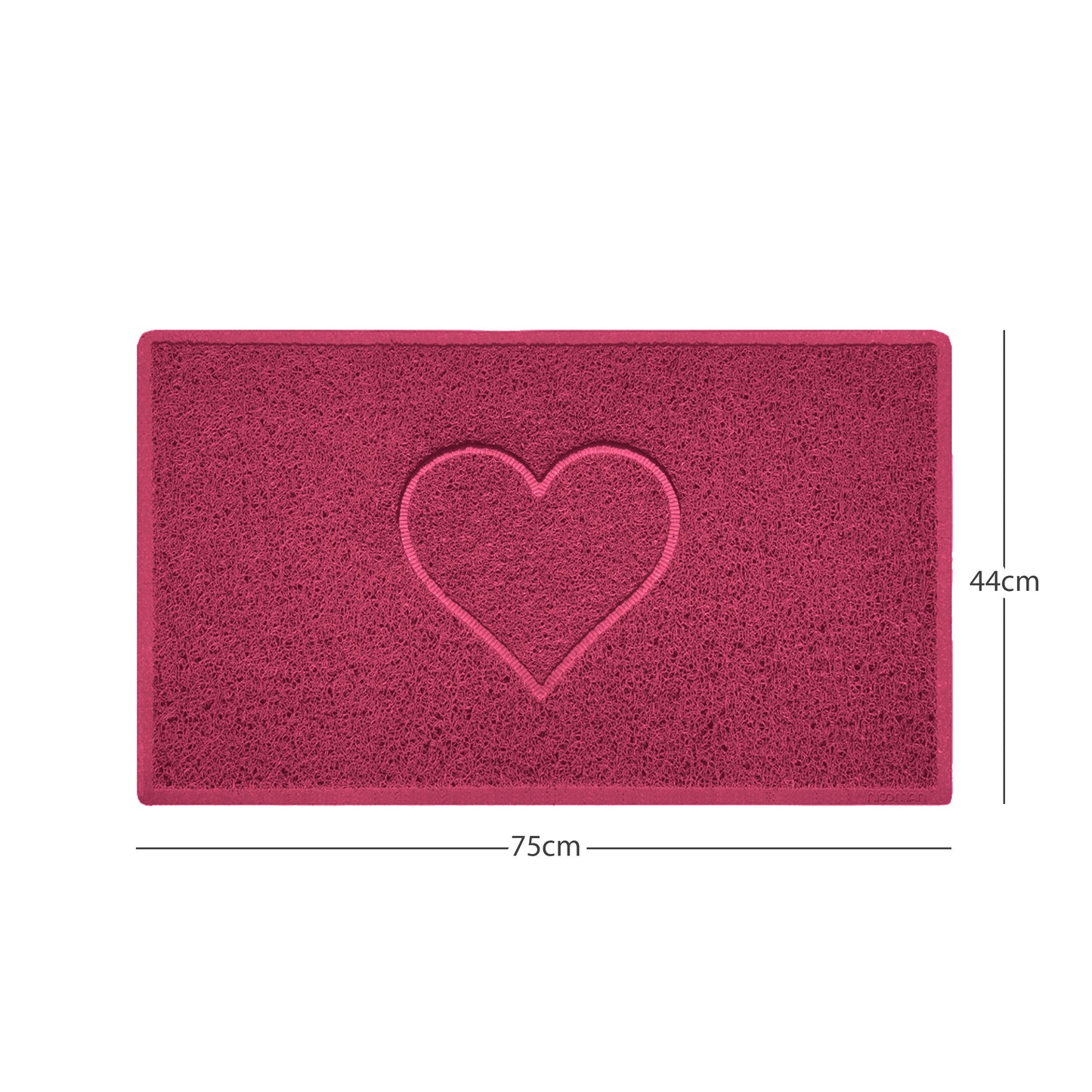 "Heart" Embossed Loofah Textured Spaghetti Door Mat