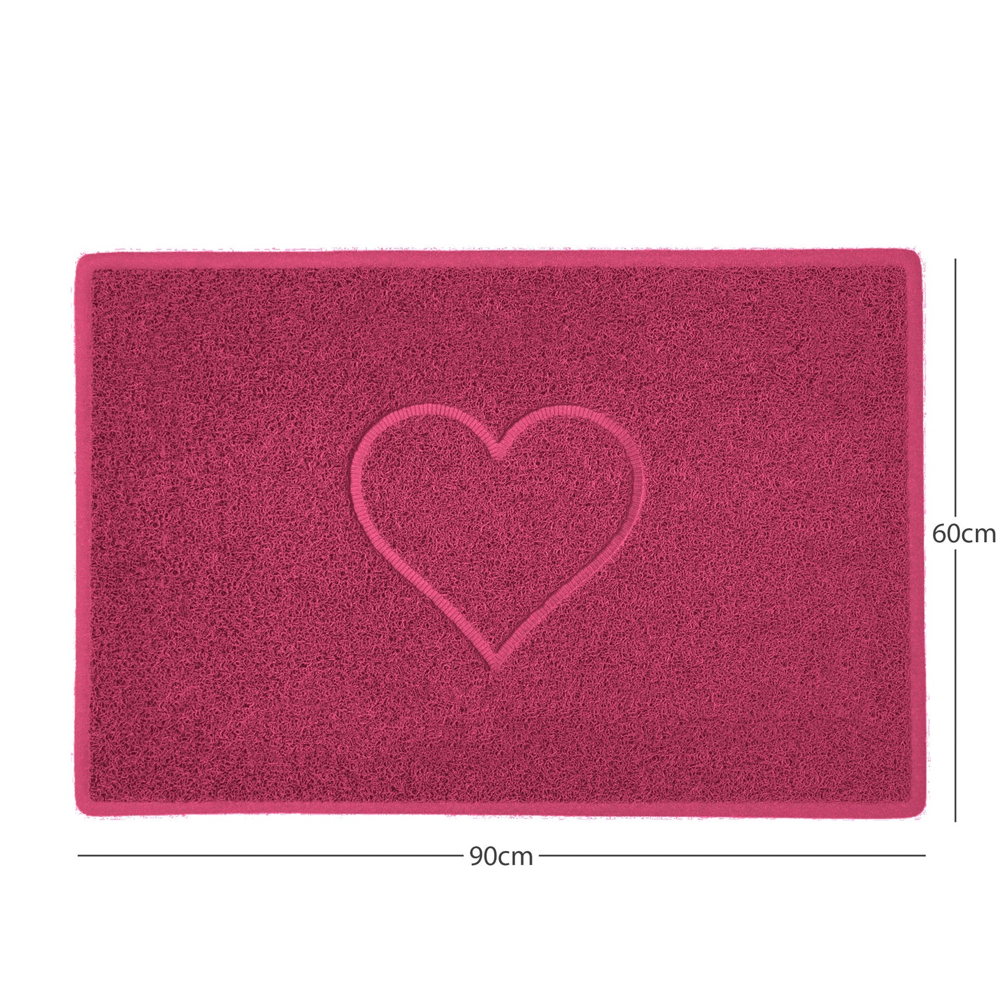 "Heart" Embossed Loofah Textured Spaghetti Door Mat