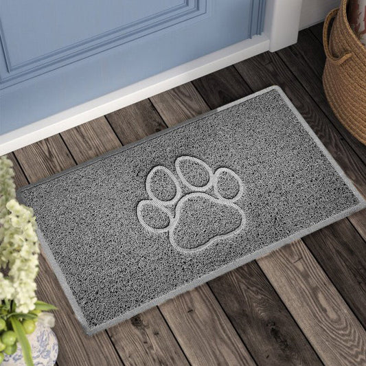 "Paw Print" Embossed Loofah Textured Spaghetti Door Mat