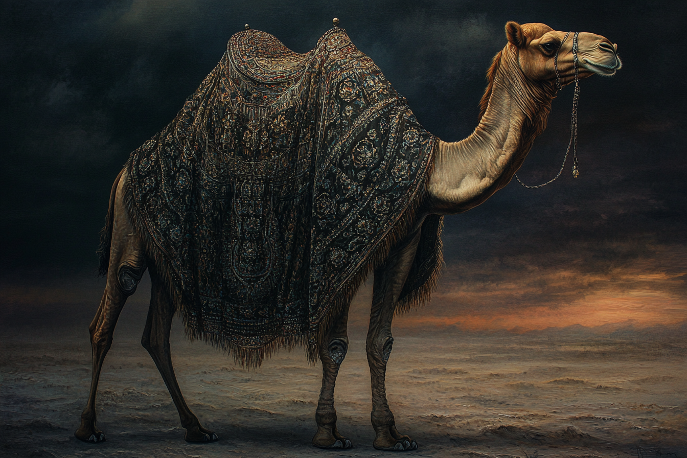 Embroidered Camel Canvas