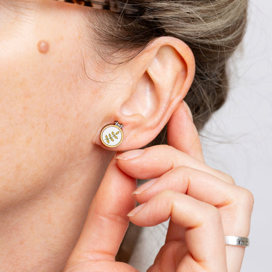 Embroidery Hoop Wooden Earrings  - Creative Gift