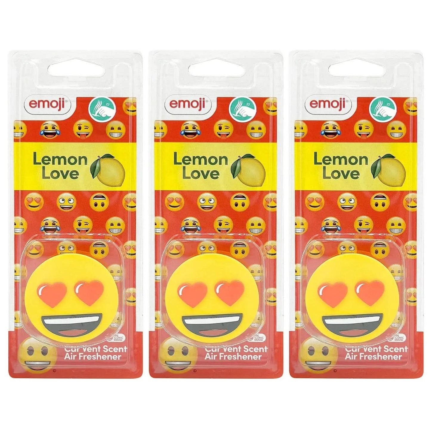 Emoji® Heart Eyes Vent Clip Car Air Freshener - Lemon Love Scent