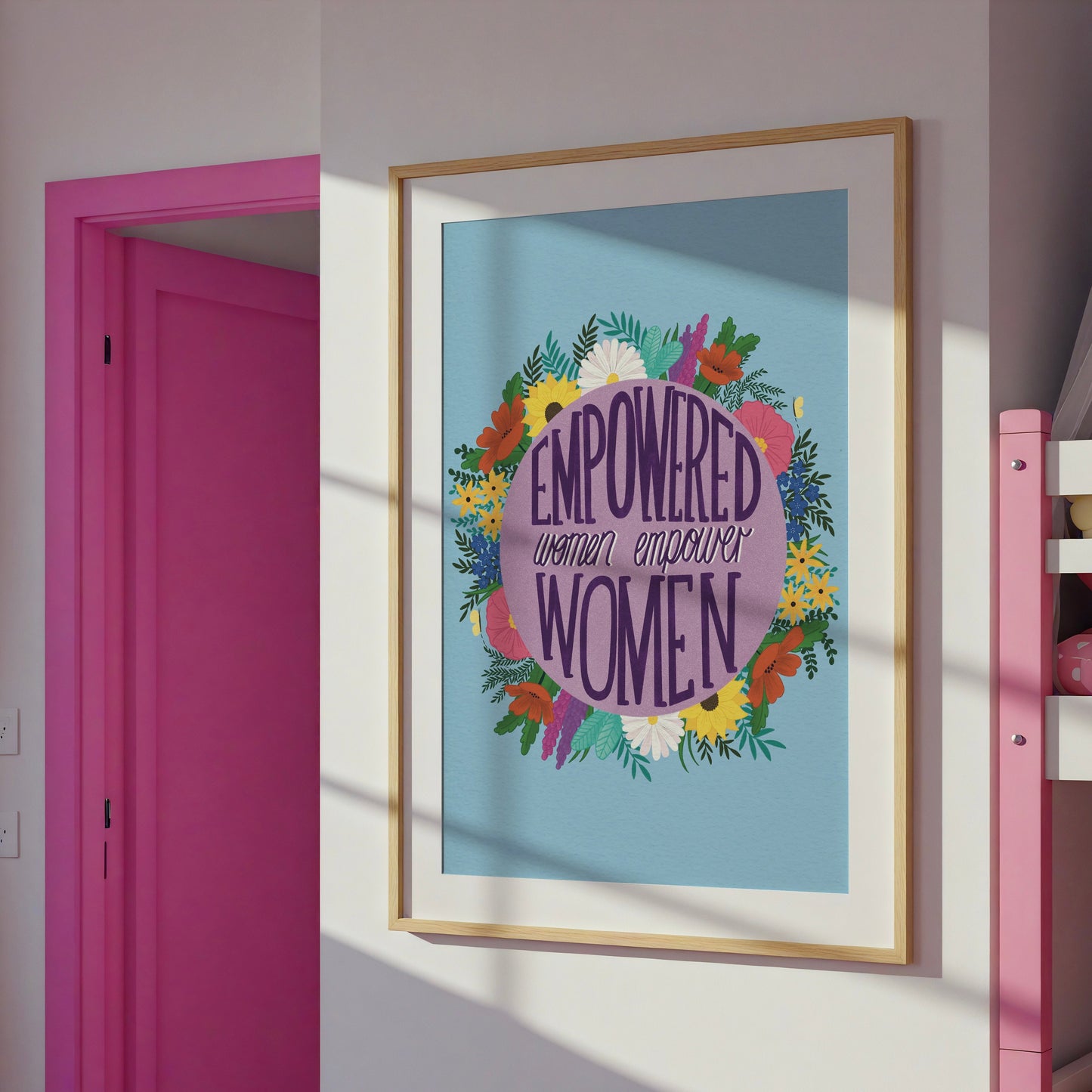 Empowered Women Feminist Art Print – Feminist Wall Art with Inspirational Quote