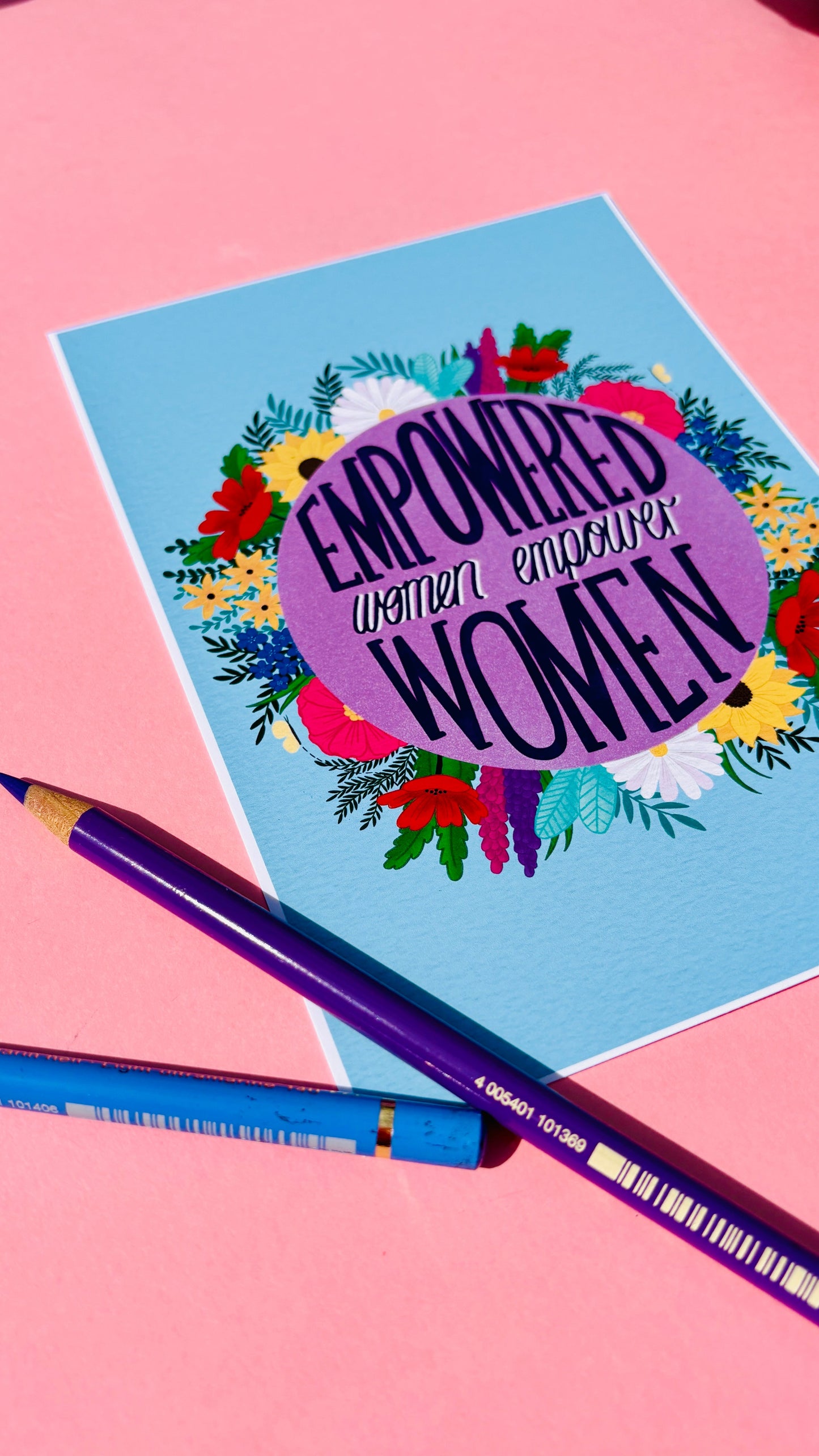Empowered Women Feminist Art Print – Feminist Wall Art with Inspirational Quote