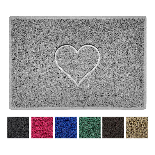 "Heart" Embossed Loofah Textured Spaghetti Door Mat