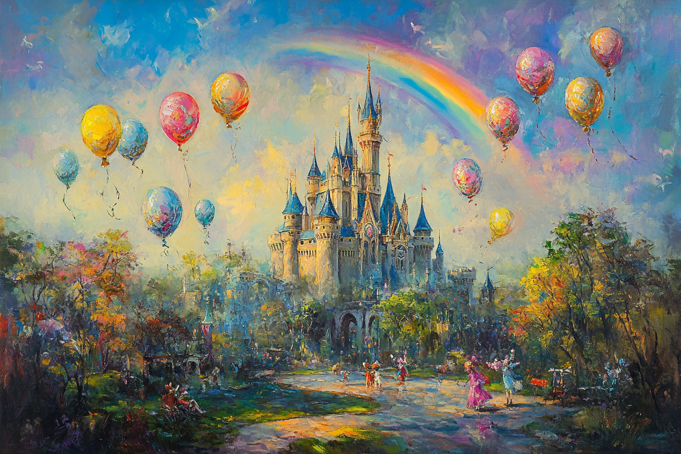 Enchanted Castle Rainbow Canvas