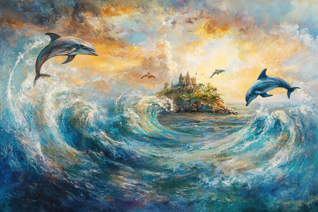 Enchanted Dolphin Isle Canvas