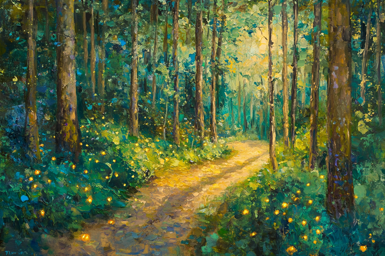 Enchanted Glow Forest Canvas