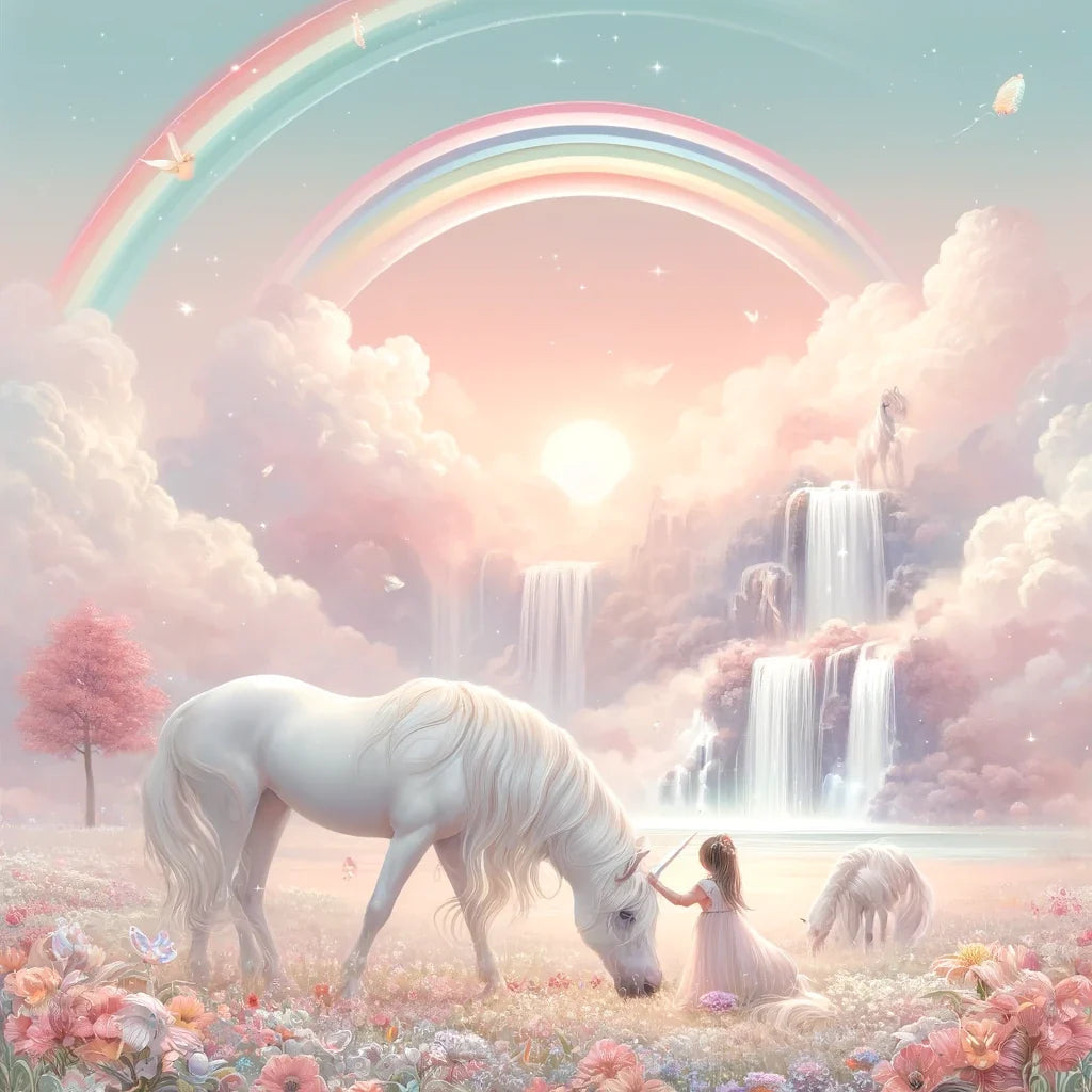 Enchanted Unicorn Meadow Cotton Cushion