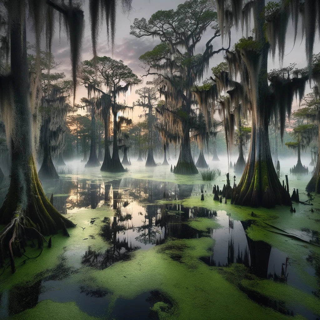 Enchanting Dawn Swamp Canvas