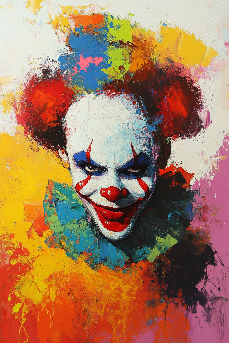 Enigmatic Clown Sunrise Canvas