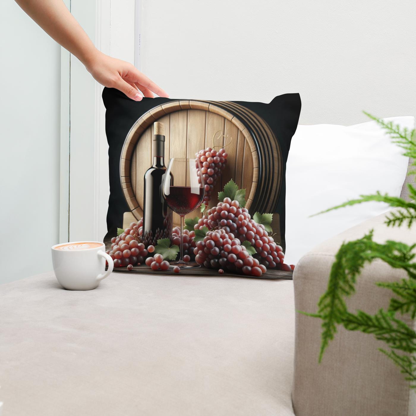 Red Wine Harvest Cotton Cushion