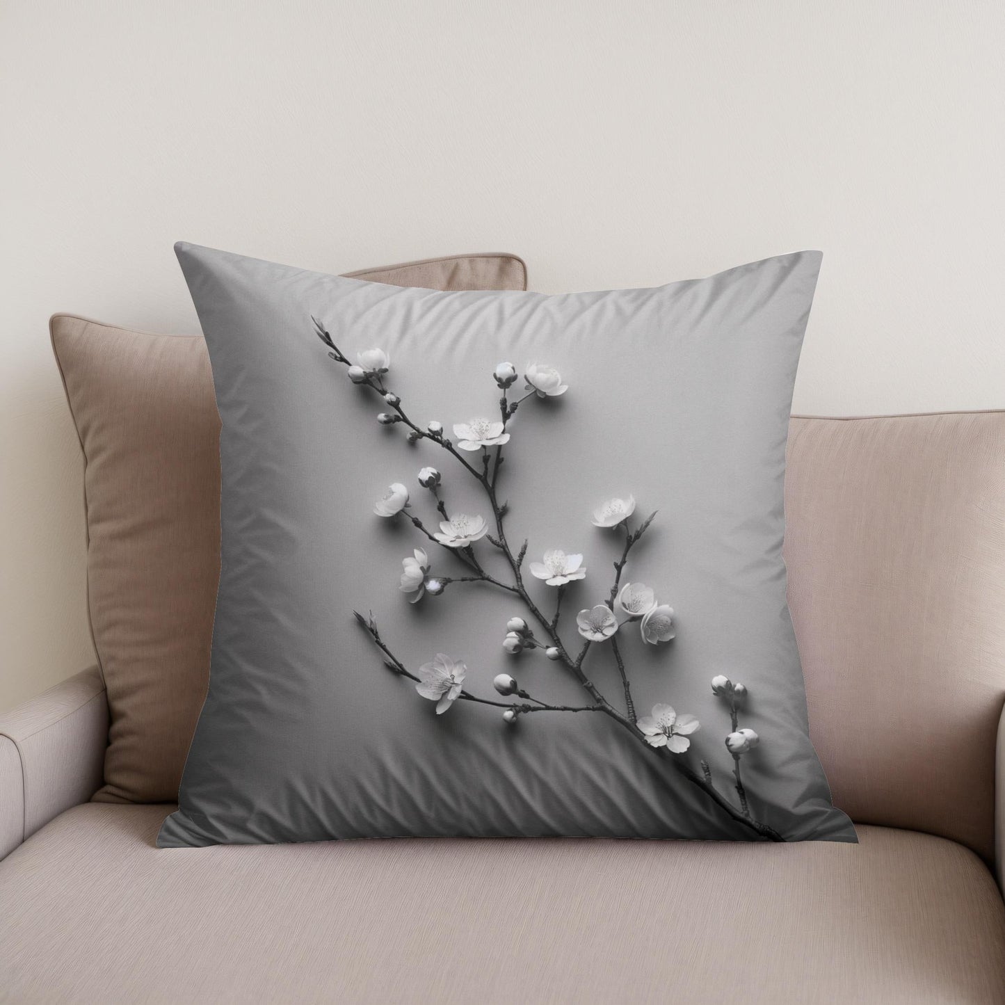 Cherry Blossom Serenity Cotton Cushion