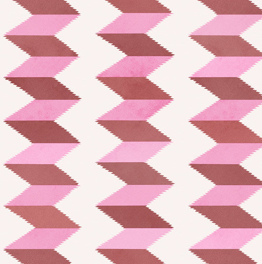 Escher Stripe - Empress Rose - Fabric