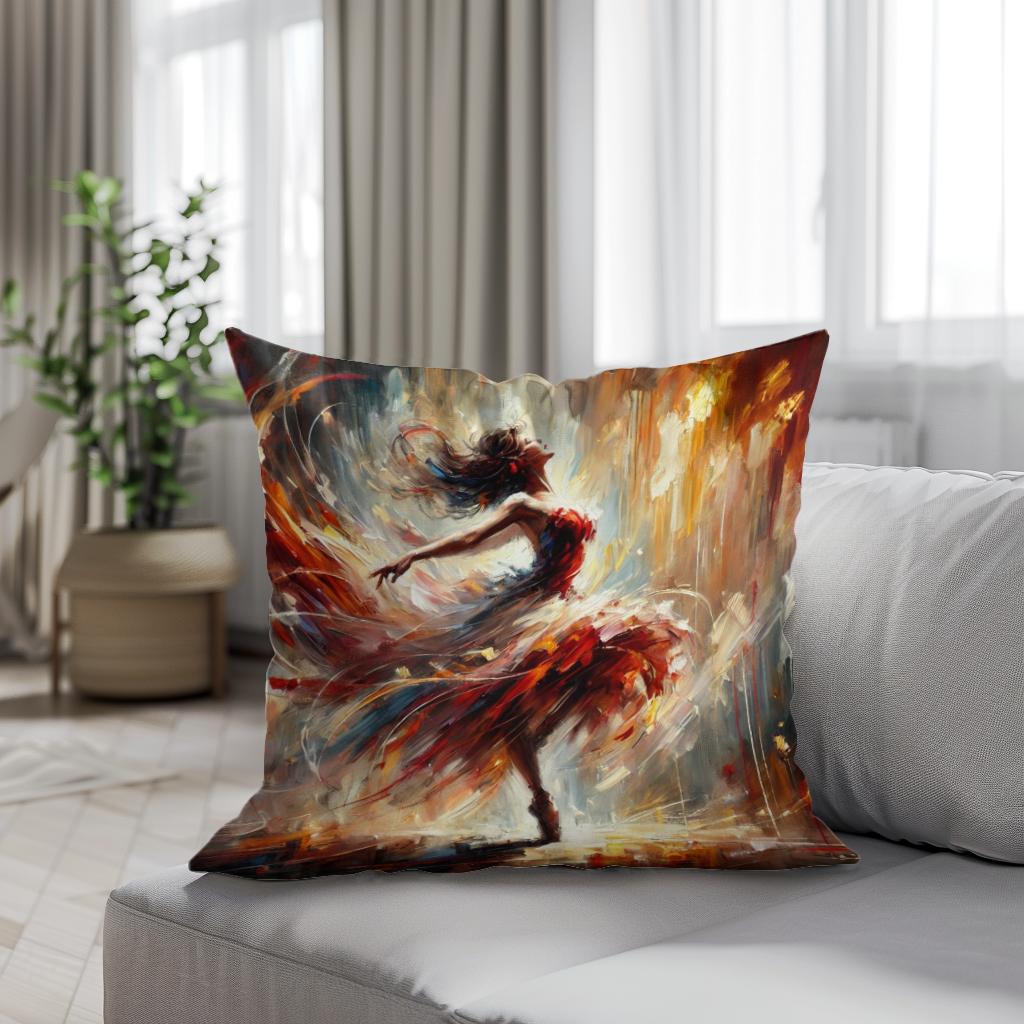 Dance of Flames Cotton Cushion