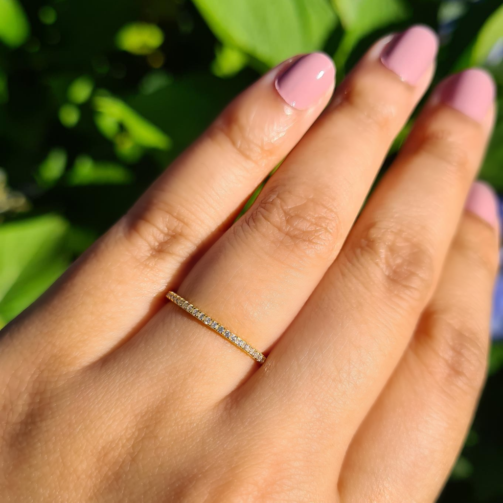 Thin Full Eternity Ring (1.2 mm) in Gold