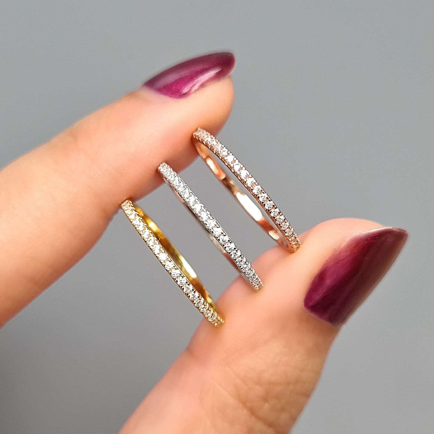 Thin Full Eternity Ring (1.2 mm) in Rose Gold