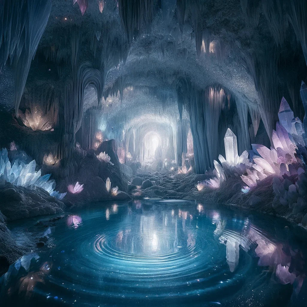Ethereal Crystal Cave Canvas