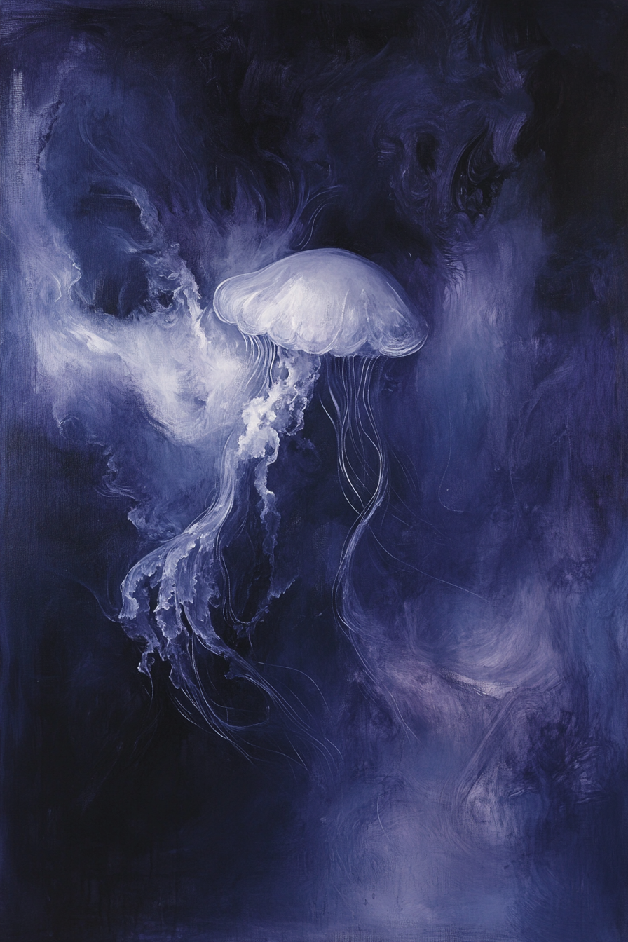 Ethereal Jellyfish Elegance Canvas