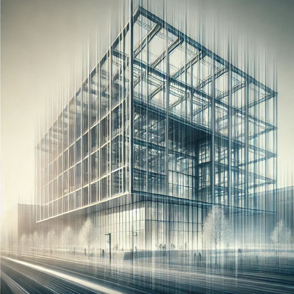 Ethereal Modern Building Canvas