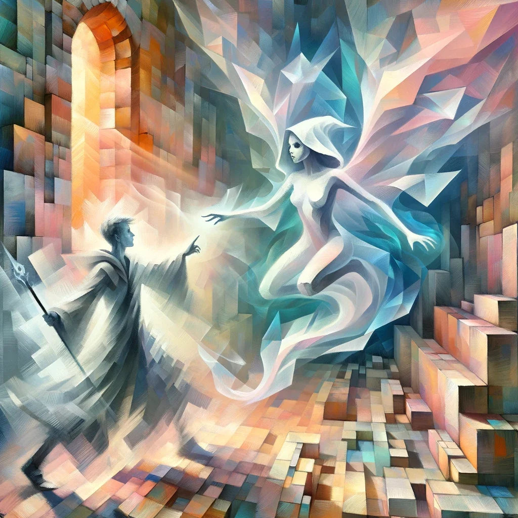 Ethereal Ruins Confrontation Canvas