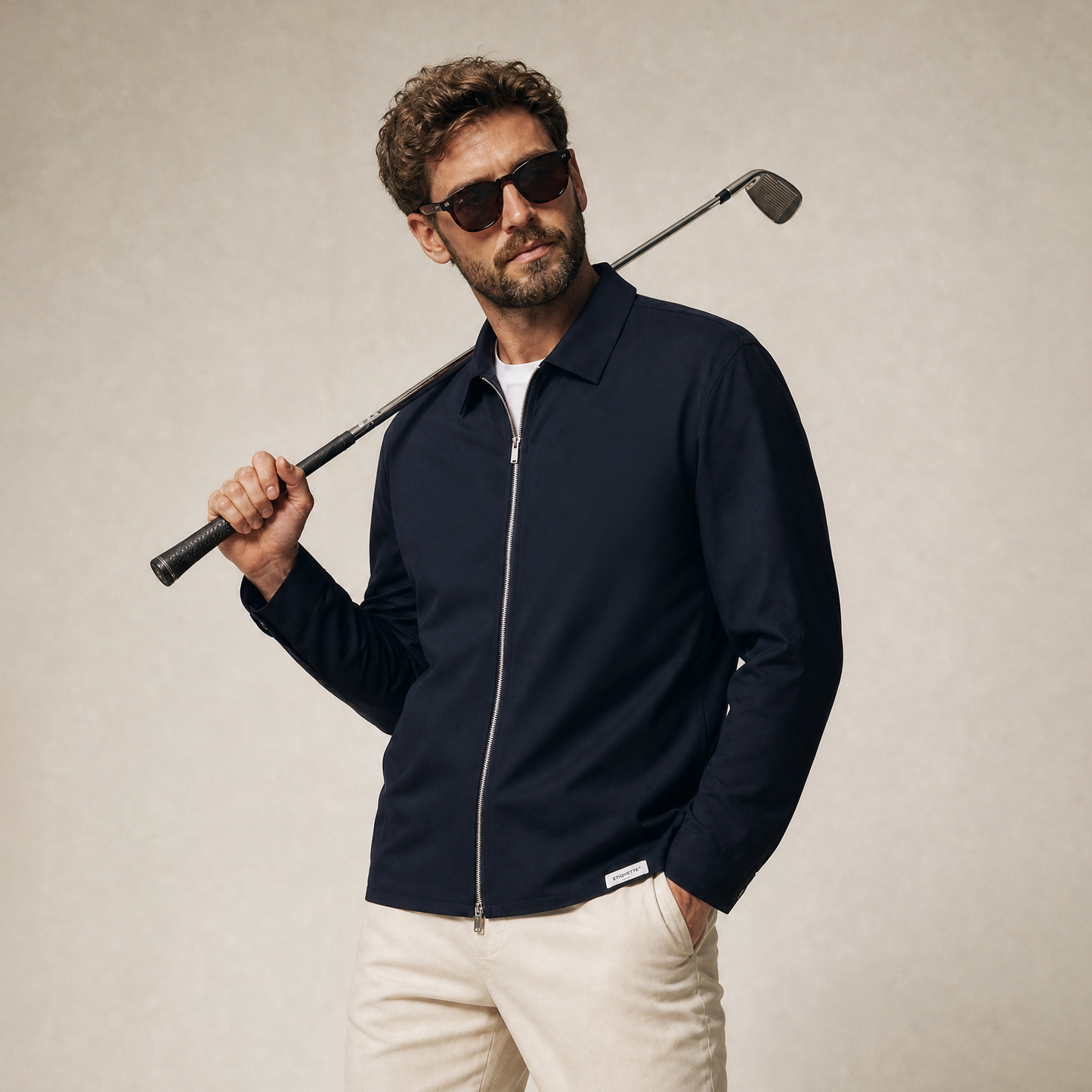 Double Zip Overshirt - Dark Navy