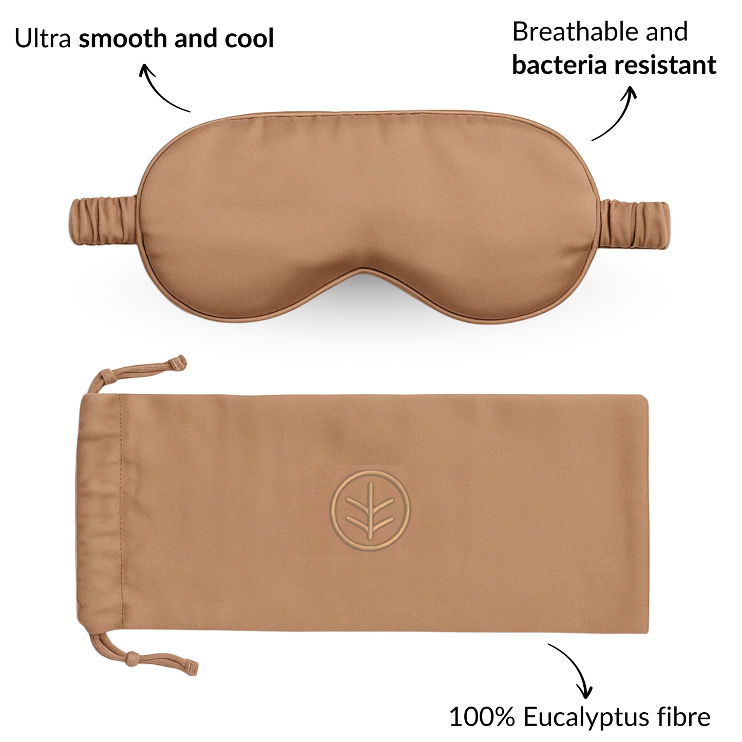 Essential Silk Sleep Eye Mask in Peach (Eucalyptus Silk)