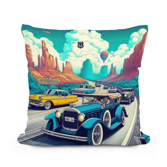 Retro Road Trip Cotton Cushion