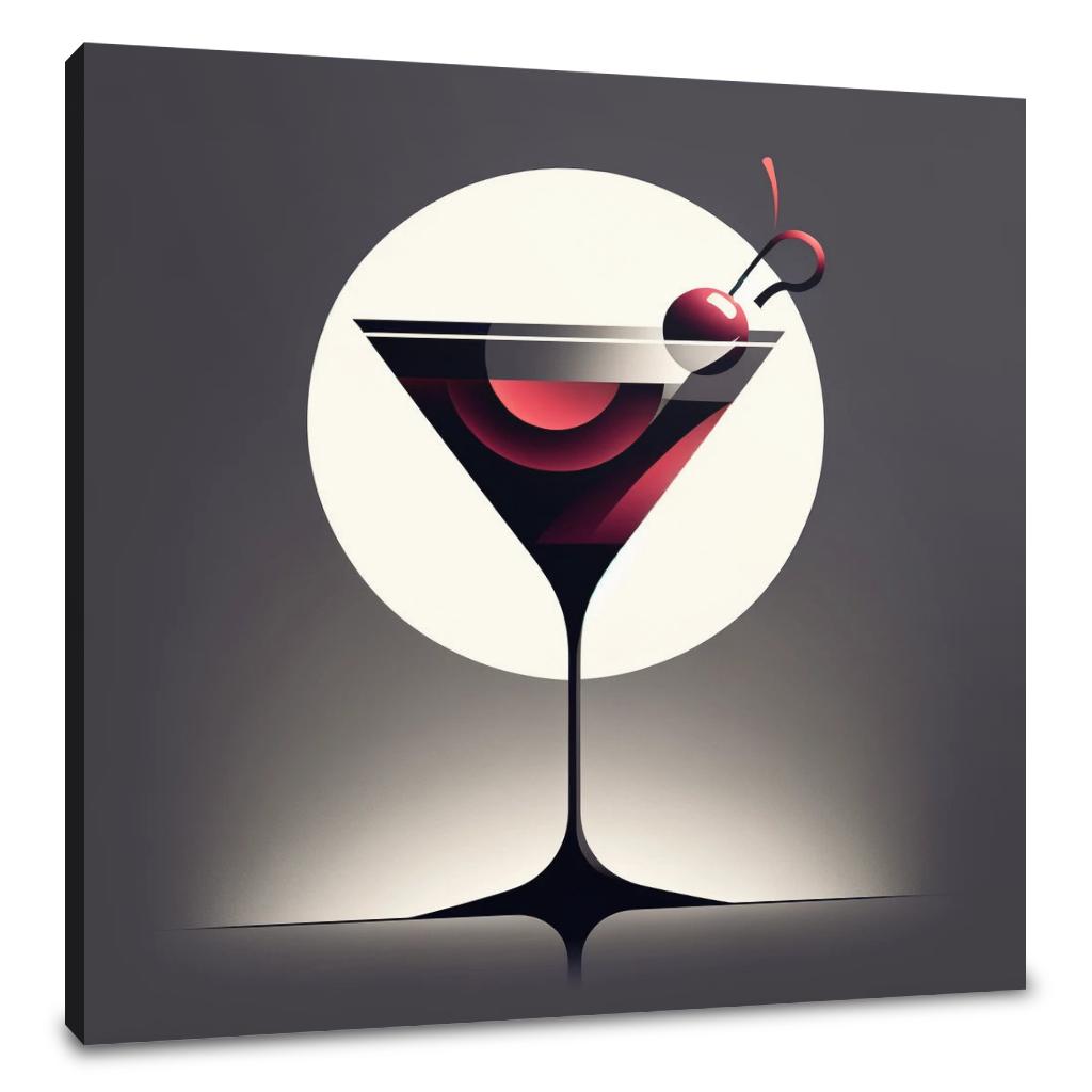 Manhattan Cocktail in Minimal Style Canvas