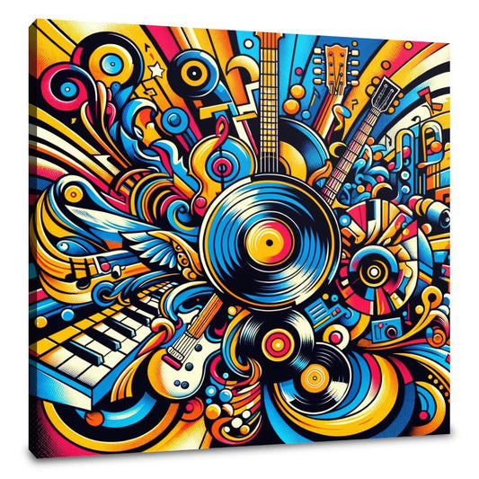 Vibrant Genre Mosaic Canvas