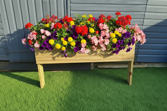 Extra deep 60cm high Raised wooden decking planter
