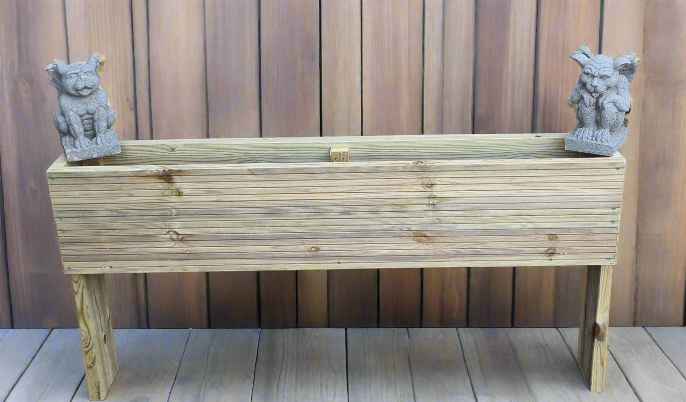 Extra deep 60cm high Raised wooden decking planter