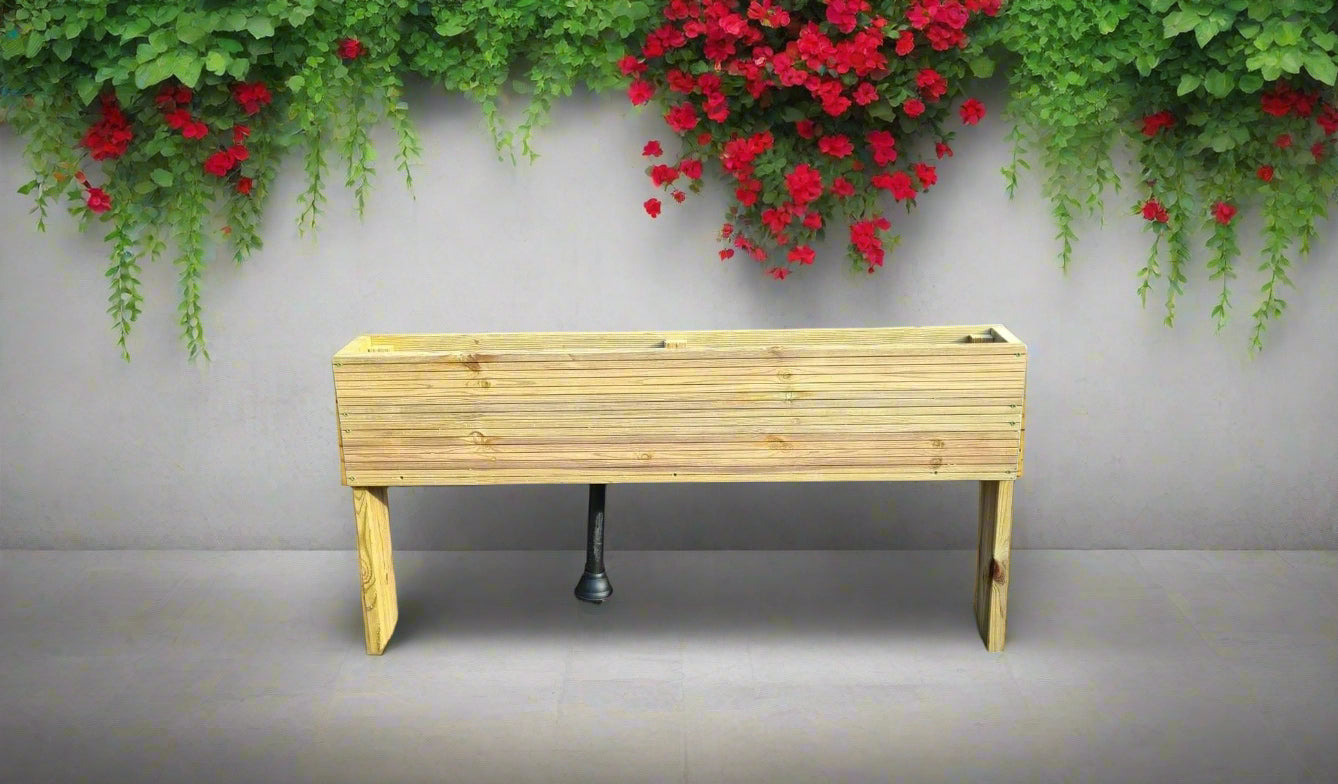 Extra deep 80cm high Raised wooden decking planter